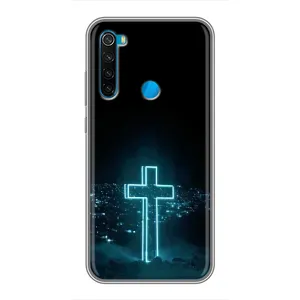 Чехол для Xiaomi Redmi Note 8 (AlphaPrint) - (Христианские) (Крест и город)