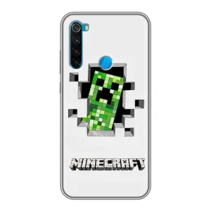 Чехол Майнкрафт на Xiaomi Redmi Note 8T (AlphaPrint) Minecraft (крипер Майнкрафт)