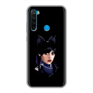 Чехлы Венсдей на Xiaomi Redmi Note 8T Уэнсдей (AlphaPrint) (серьезная Уэнздей)