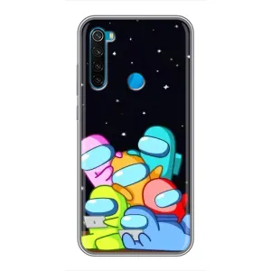 Чехол Амонг Ас для Xiaomi Redmi Note 8T (AlphaPrint) (Скины в космосе)