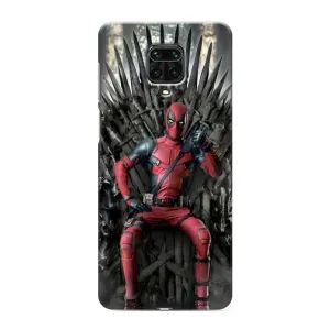 Чохол з принтом «Дедпул на троні» для Xiaomi Redmi Note 9 Pro Max