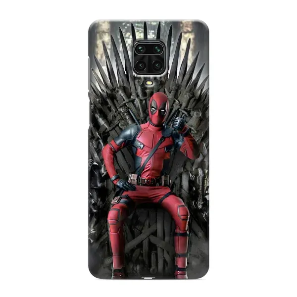 Чохол з принтом «Дедпул на троні» для Xiaomi Redmi Note 9 Pro Max