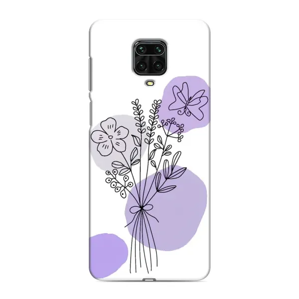 Чохол з принтом «Букет фіолетова абстракція» для Xiaomi Redmi Note 9 Pro Max
