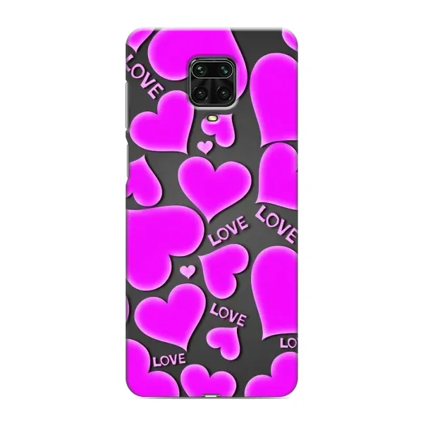 Чохол з принтом «Pink hearts» для Xiaomi Redmi Note 9 Pro Max