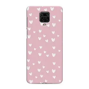 Чохол з принтом «Сердечки на рожевому» для Xiaomi Redmi Note 9 Pro Max