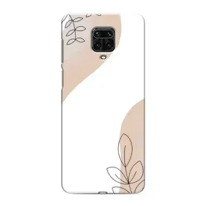 Силиконовый чехол с принтом в цветах на Xiaomi Redmi Note 9 Pro (Нюдовая веточка абстракция)