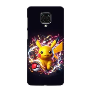 Чохол з Пікачу на Xiaomi Redmi Note 9 Pro (Пікачу з м'ячем)