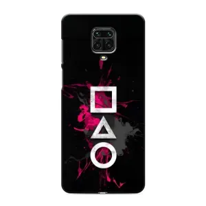 Чехол Гра в кальмара для Xiaomi Redmi Note 9 Pro (Символы Игра кальмара)