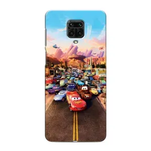 Силиконовый чехол Маквин для Xiaomi Redmi Note 9 Pro (Тачки на трассе)