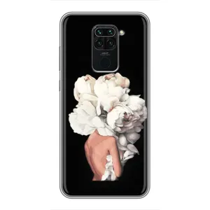 Чехлы (ART) Цветы на Xiaomi Redmi Note 9 (VPrint) (Белые цветы)
