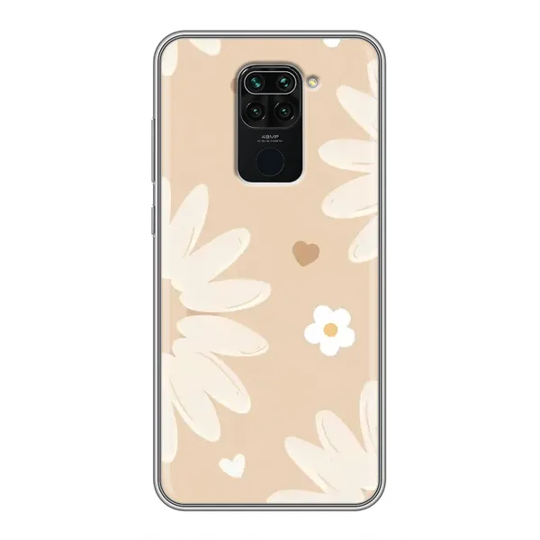 Чохол з принтом «Бежеві квіти» для Xiaomi Redmi Note 9