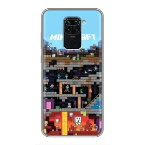 Чохол Майнкрафт на Xiaomi Redmi Note 9 (AlphaPrint) Minecraft (фон Minecraft)