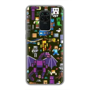Чохол Майнкрафт на Xiaomi Redmi Note 9 (AlphaPrint) Minecraft (Колаж Майнкрафт)