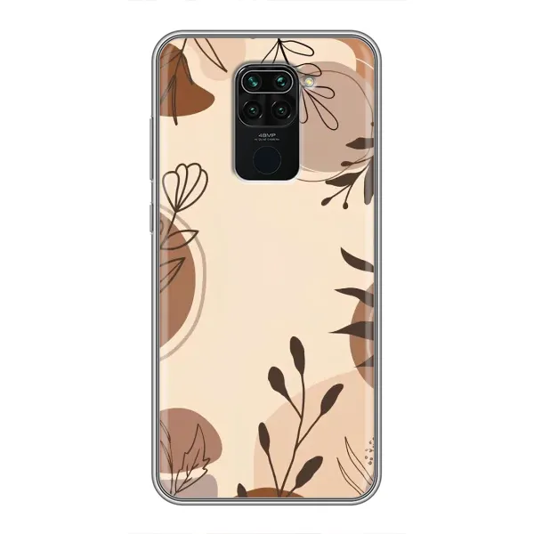 Чохол з принтом «Коричневі квіти» для Xiaomi Redmi Note 9