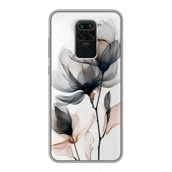 Чохол з принтом «Квіти на білому» для Xiaomi Redmi Note 9