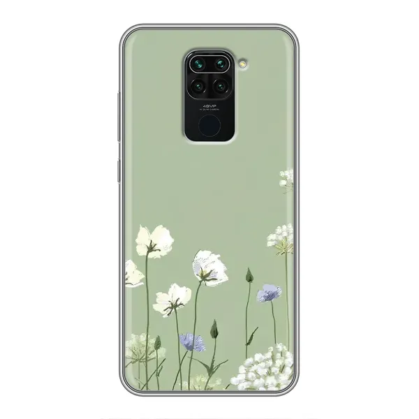 Чохол з принтом «Квіти на зеленому» для Xiaomi Redmi Note 9