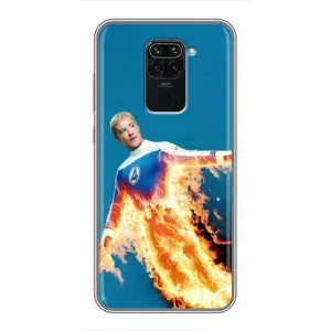 Чохол з принтом Фантастична четвірка для Xiaomi Redmi Note 9 (Людина-факел у вогні)