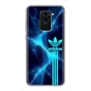 Чехлы Адидас для Xiaomi Redmi Note 9 (AlphaPrint) (Синий Адидас)