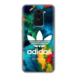 Чехлы Адидас для Xiaomi Redmi Note 9 (AlphaPrint) (Яркий Адидас)