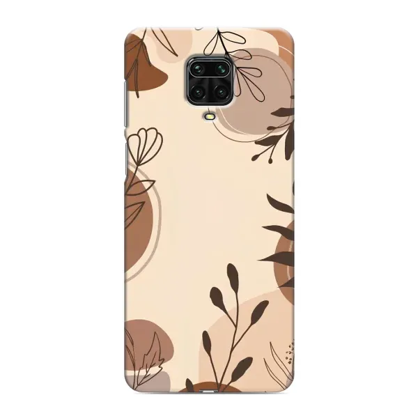Чохол з принтом «Коричневі квіти» для Xiaomi Redmi Note 9S