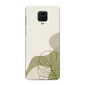 Силиконовый чехол с принтом в цветах на Xiaomi Redmi Note 9S (Зеленая монстера дизайн)