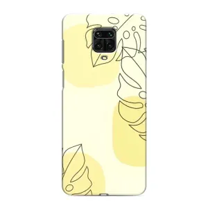 Силиконовый чехол с принтом в цветах на Xiaomi Redmi Note 9S (Желтая монстера арт)