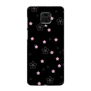 Чохол з принтом «Рожеві квіти на чорному» для Xiaomi Redmi Note 9S