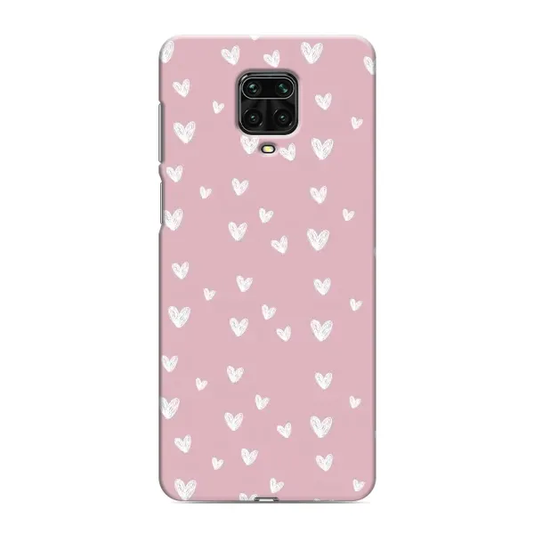Чохол з принтом «Сердечки на рожевому» для Xiaomi Redmi Note 9S