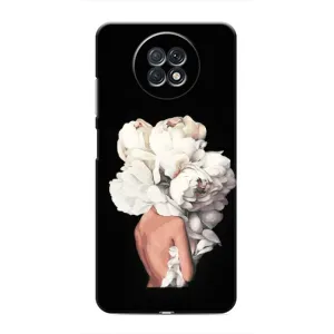 Чехлы (ART) Цветы на Xiaomi Redmi Note 9T (VPrint) (Белые цветы)