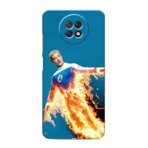 Чехол с принтом Фантастическая четверка для Xiaomi Redmi Note 9T (Человек-факел в огне)