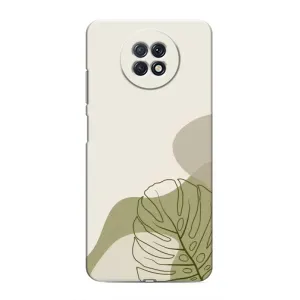 Силиконовый чехол с принтом в цветах на Xiaomi Redmi Note 9T (Зеленая монстера дизайн)