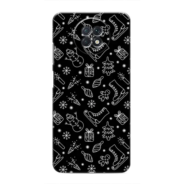 Чохол з принтом «Новорічний фон» для Xiaomi Redmi Note 9T