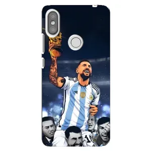 Чехлы для Xiaomi Redmi S2 (Leo чемпион) (AlphaPrint) (Месси с кубком)
