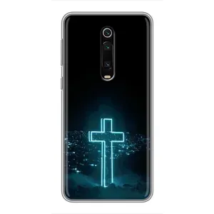 Чехол для Xiaomi Mi 9T (AlphaPrint) - (Христианские) (Крест и город)