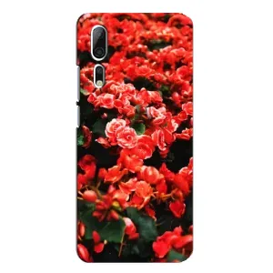 Чехлы с Цветами для ZTE Axon 10 Pro (VPrint) (Цветы красные)