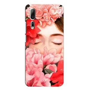 Чехлы (ART) Цветы на ZTE Axon 10 Pro (VPrint) (Глаза в цветах)