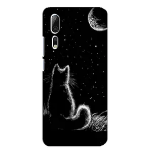 Чохол з принтом для ZTE Axon 10 Pro (AlphaPrint) Модні коти (Котик і місяць)