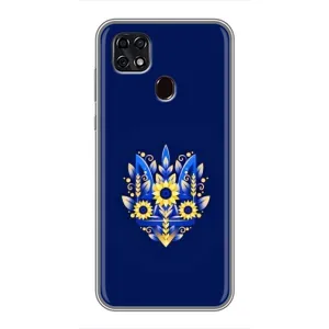Чехлы для ZTE Blade 20 Smart  Укр. Символика (AlphaPrint) (Цветочный Герб)