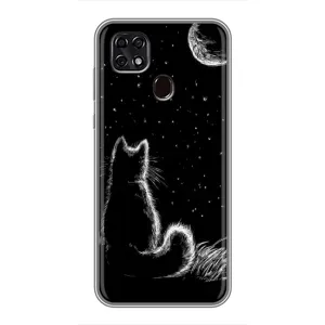 Чохол з принтом для ZTE Blade 20 Smart (AlphaPrint) Модні коти (Котик і місяць)