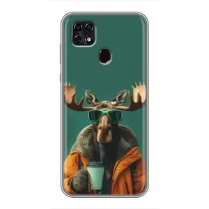 Чехол с принтом «Лось с кофе» для ZTE Blade 20 Smart
