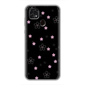 Чехол с принтом «Розовые цветы на черном» для ZTE Blade 20 Smart