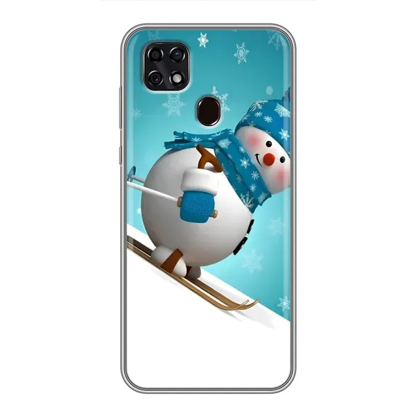 Чехол с принтом «Снеговик на лыжах» для ZTE Blade 20 Smart
