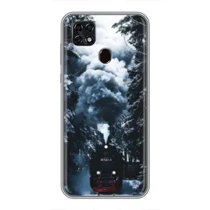 Новогодние, Праздничные Чехлы для ZTE Blade 20 Smart - 2024 год (Зимний поезд)
