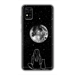 Чохол з малюнком кіт на ZTE Blade A31 (Дівчина з котом)