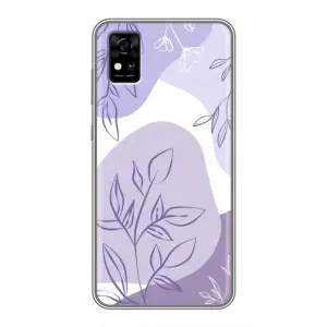 Силконовий чохол з принтом в квітах на ZTE Blade A31 (Фіолетове листя абстракція)