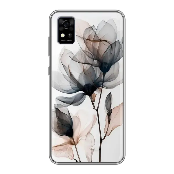 Чехол с принтом «Цветы на белом» для ZTE Blade A31