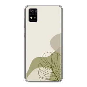 Силконовий чохол з принтом в квітах на ZTE Blade A31 (Зелена монстера дизайн)