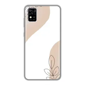 Силконовий чохол з принтом в квітах на ZTE Blade A31 (Нюдова гілочка абстракція)