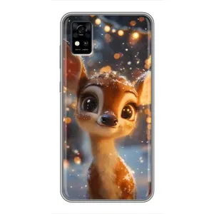 Яскравий чохол для ZTE Blade A31 з Зимові Оленята (Оленятко серед гірлянд)