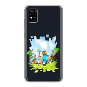 Чехол с принтом «персонажи Minecraft» для ZTE Blade A31